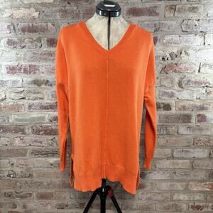Otts Orange V Neck Sweater NEW medium